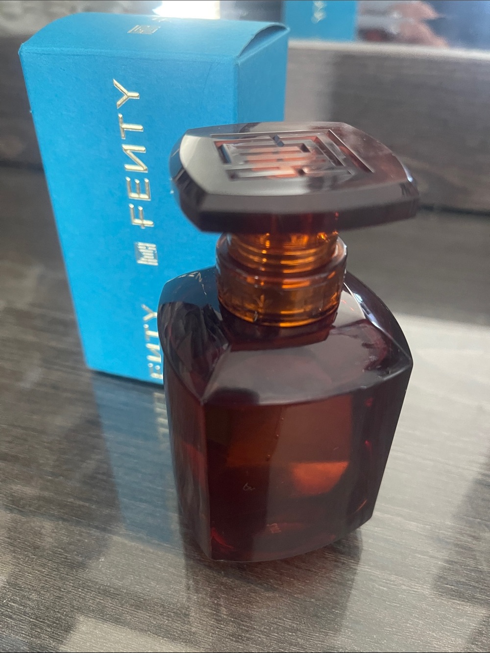 Fenty Beauty Bright Blue Box with Gold Logo